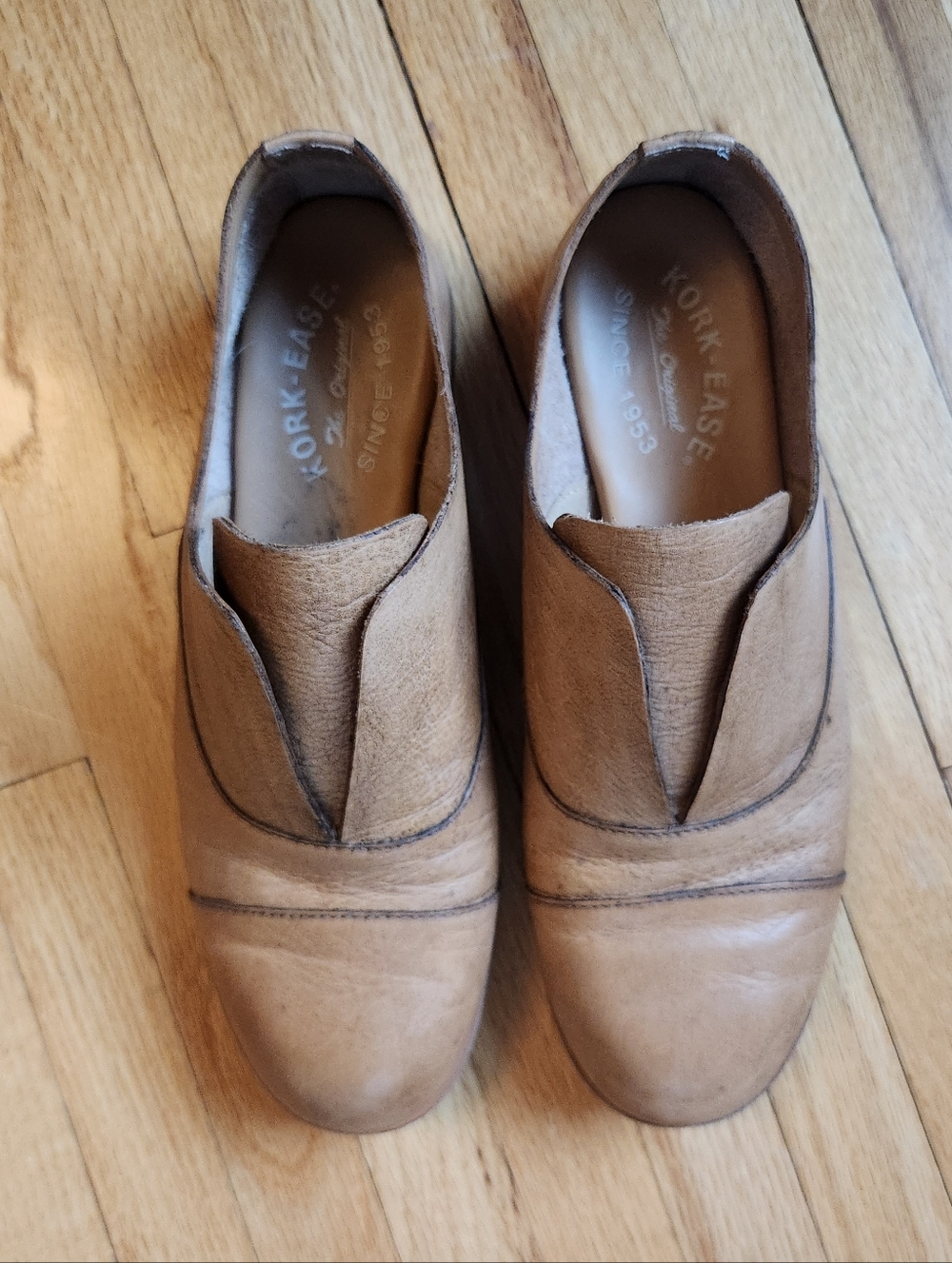Kork-Ease Light Brown Leather Slip-On Loafers sz 7